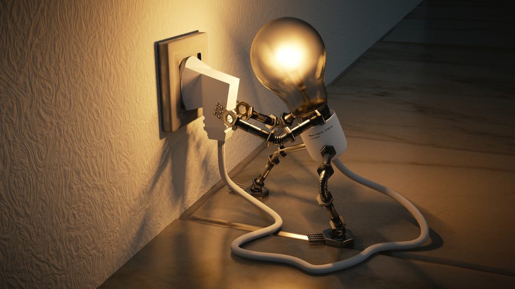 A lifelike light bulb plugs itself in