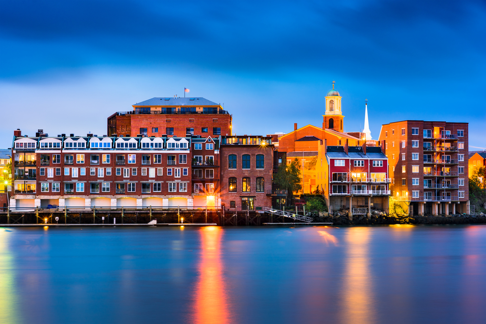 A photo of Portsmouth, New Hampshire, a historic seaport and tourist destination.