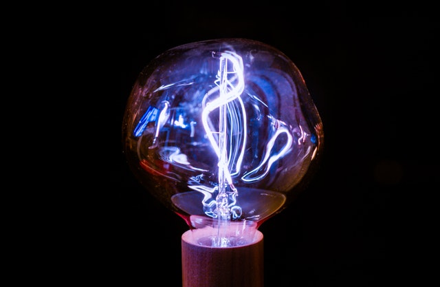 A close-up of a lightbulb.