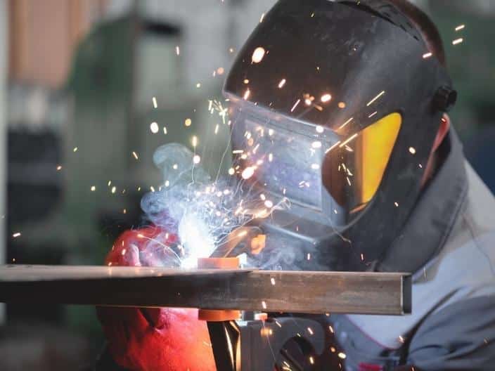 welder welding metal