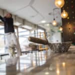 Handyman doing drywall in restaurant renovation